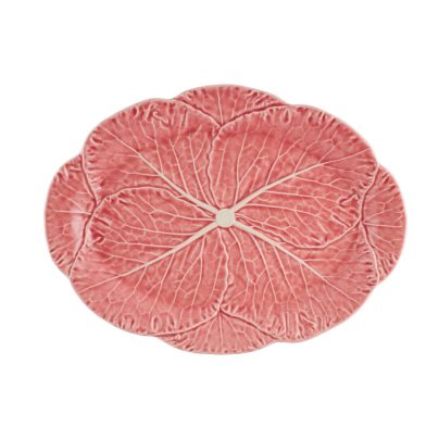 Bordallo_rosa couve_Serveringsfat ovalt 43cm