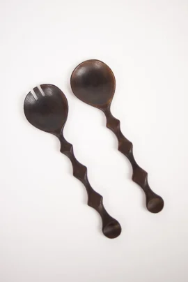 Olsson_og_Jensen Salatbestikk mangotre 29cm brun